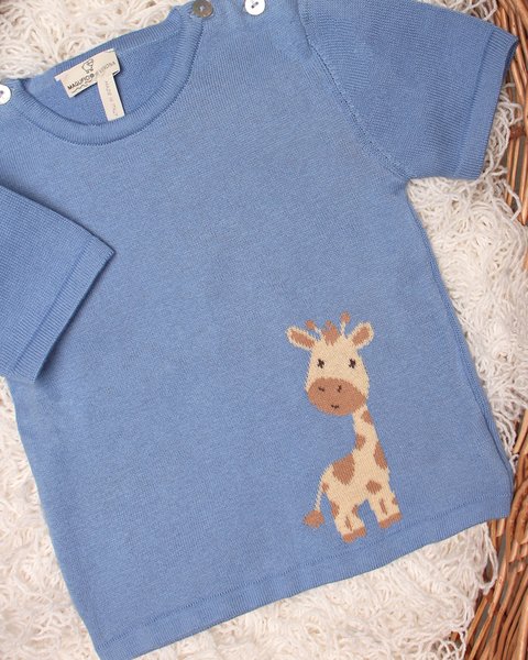 Maglietta maniche corte neonati in puro cotone bio - sweet savana