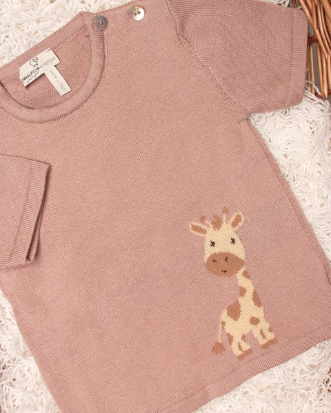 Maglietta maniche corte neonati in puro cotone bio - sweet savana