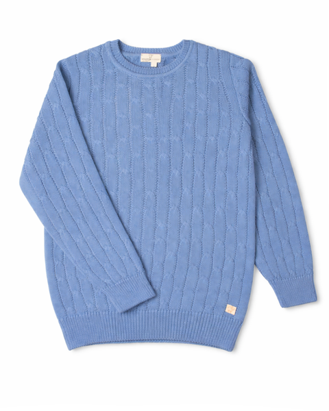 Pullover maglia trecce in puro cotone bio bimbi