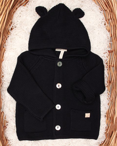 Cappottino cappuccio orecchie puro cotone bio