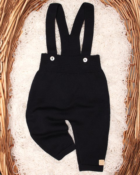 Pantalone lungo bretelle neonati in puro cotone bio
