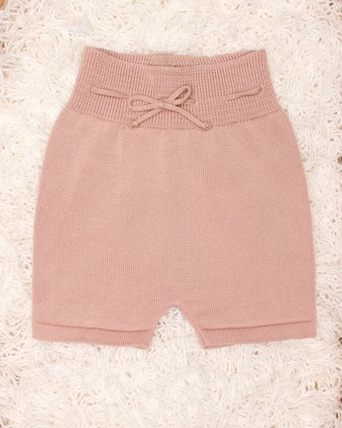 Pantalone corto in maglia neonati di puro cotone bio