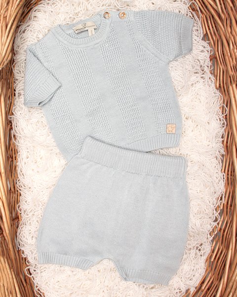 Completo corto neonati in bamboo e cotone naturali - aura