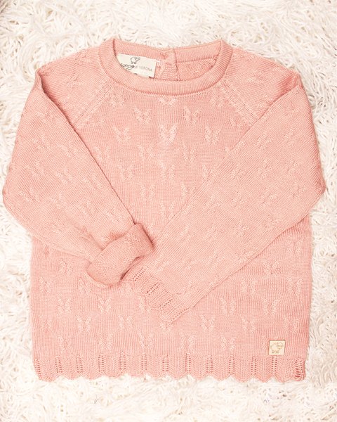 Maglia neonata in bamboo e cotone naturali - aura traforata