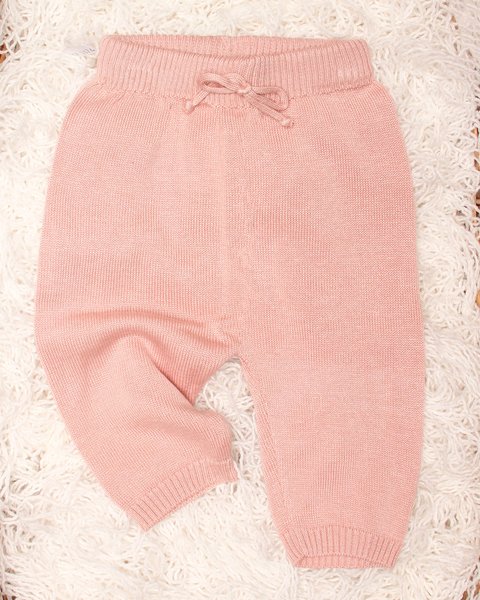 Pantalone neonata lungo in bamboo e cotone naturali - aura traforata