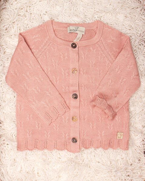 Giacca coreana neonata in bamboo e cotone naturali - aura traforata