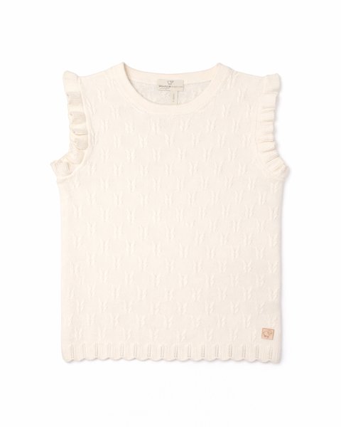 Canotta bambina in bamboo e cotone - aura traforata
