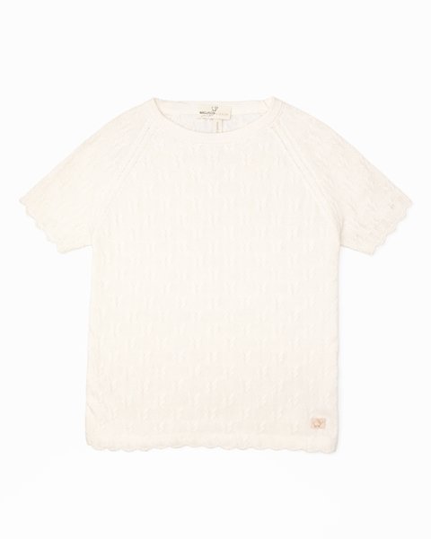 Maglia a manica corta in bamboo & cotone bio  - aura traforata