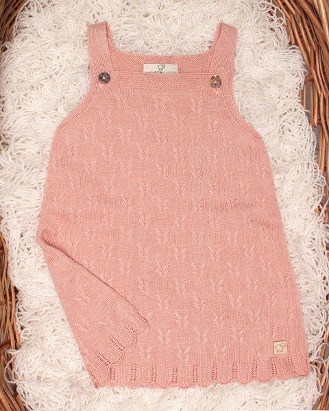 Vestitino neonata in bamboo e cotone naturali - aura traforata