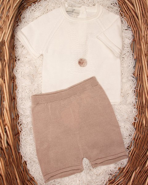 Completo neonati corto in puro eucalipto - little bunny