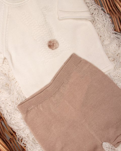 Completo neonati corto in puro eucalipto - little bunny