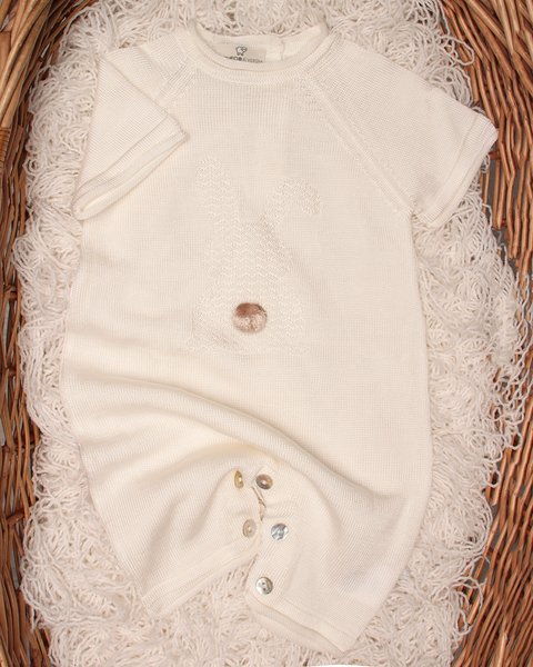 Tutina corta neonati in puro eucalipto - little bunny