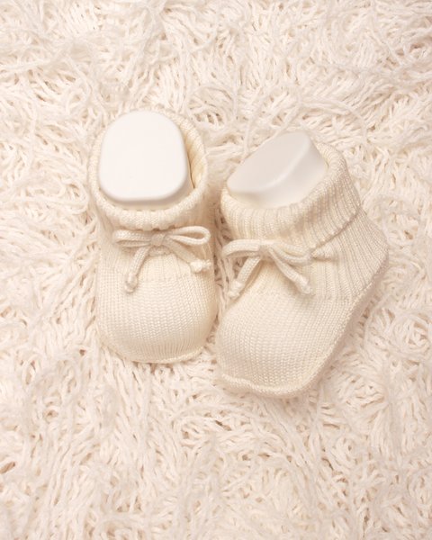 Scarpine neonata in bamboo e cotone naturali - aura traforata