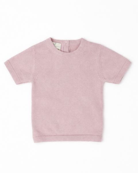 Maglia manica corta  in puro cotone bio neonati - natural basic