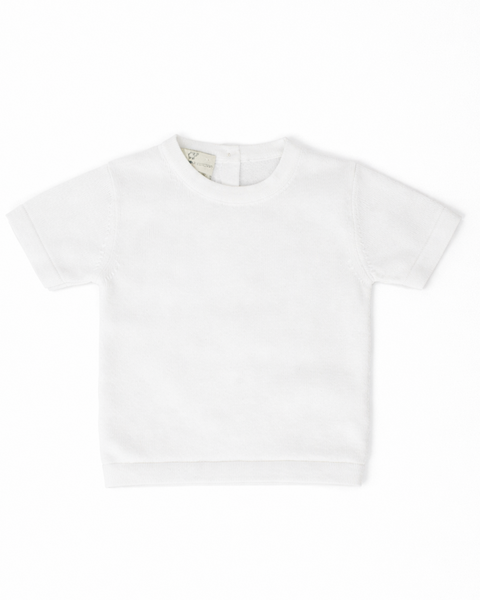 Maglia manica corta  in puro cotone bio neonati - natural basic
