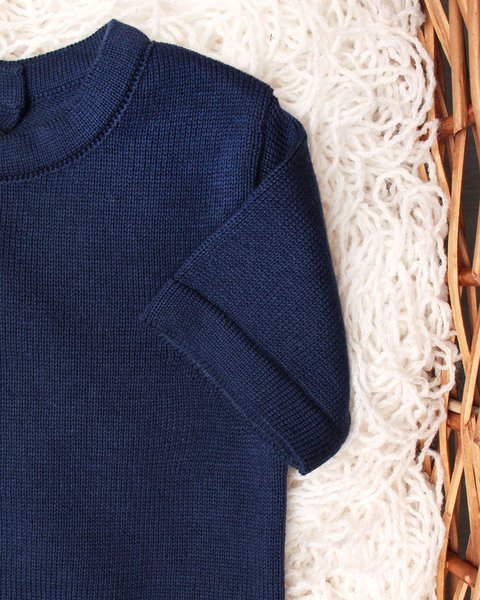 Maglia manica corta  in puro cotone bio neonati - natural basic