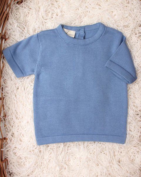 Maglia manica corta  in puro cotone bio neonati - natural basic