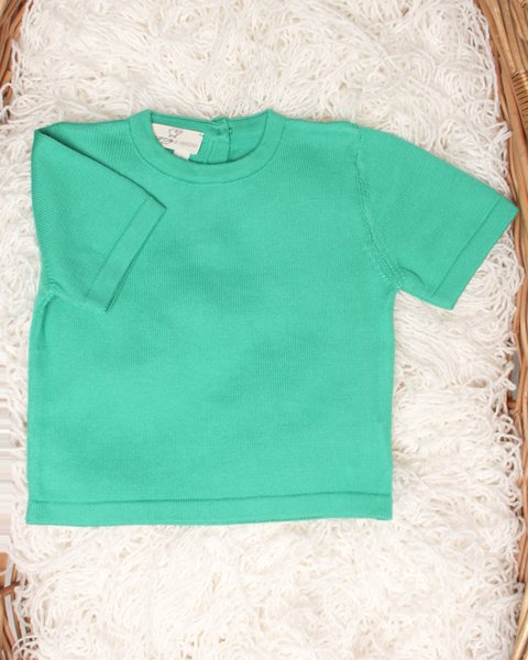 Maglia manica corta  in puro cotone bio neonati - natural basic