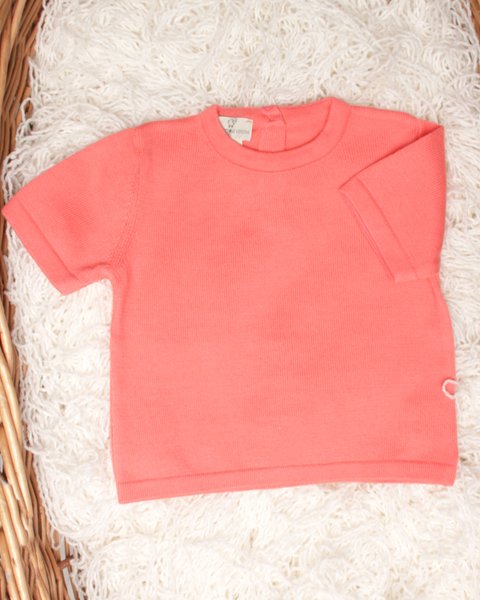 Maglia manica corta  in puro cotone bio neonati - natural basic