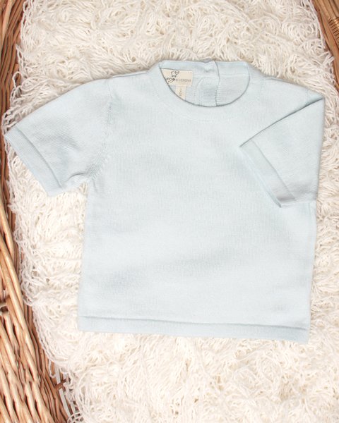 Maglia manica corta  in puro cotone bio neonati - natural basic