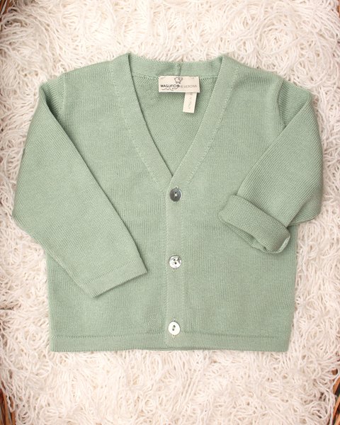 Cardigan basico scollo v puro cotone bio neonati