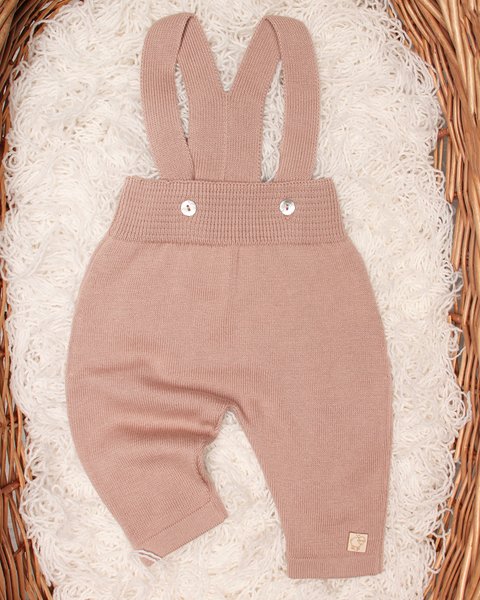 Pantalone lungo bretelle neonati in puro cotone bio