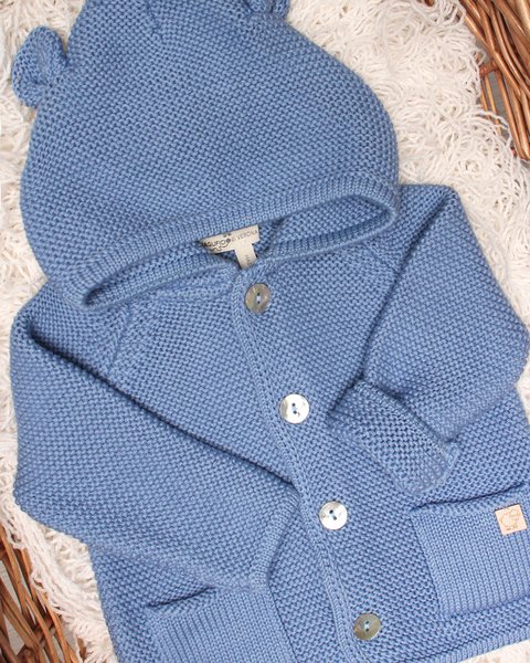 Cappottino cappuccio orecchie puro cotone bio