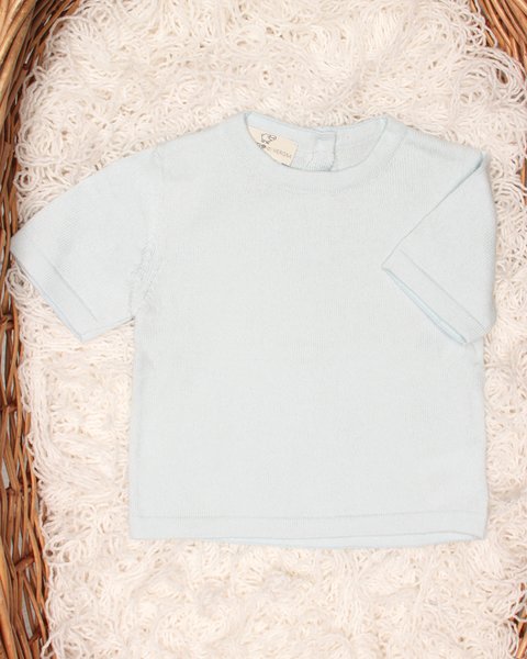 Maglia manica corta  in puro cotone bio neonati - natural basic