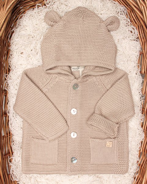 Cappottino cappuccio orecchie puro cotone bio