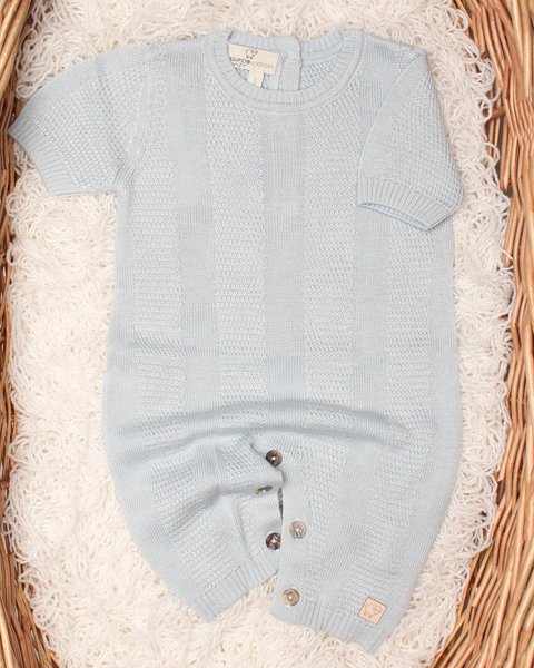 Tutina in maglia neonati corta in bamboo e cotone naturali - aura