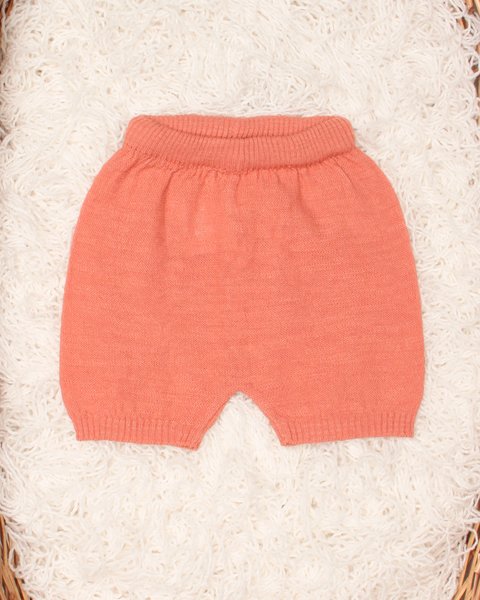Pantalone corto in cotone lino per neonati