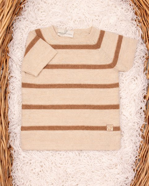 Maglia a manica corta in lino e cotone neonati - linum