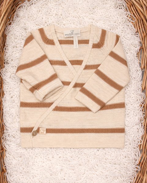 Maglia incrocio manica lunga in lino e cotone neonati - linum