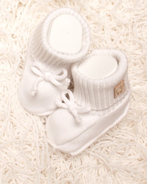 Scarpine fiocco neonate in puro cotone bio