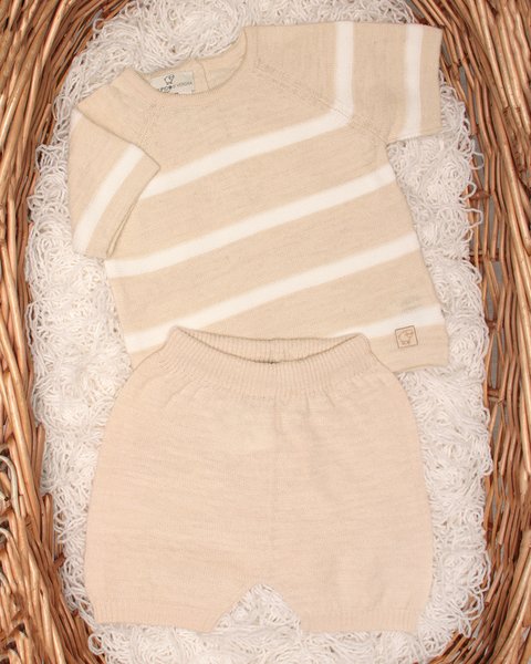 Completo neonati corto in lino e cotone - linum