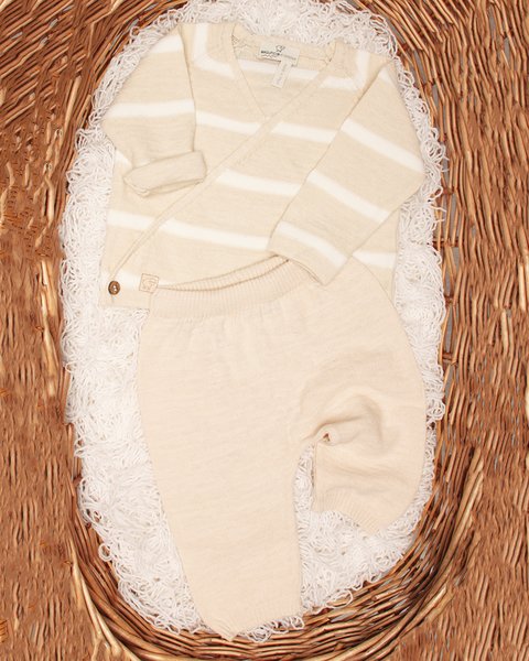 Completo neonati lungo in lino e cotone - linum