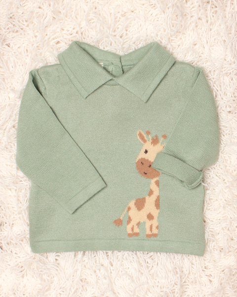 Maglia neonati colletto in puro cotone bio - sweet savana