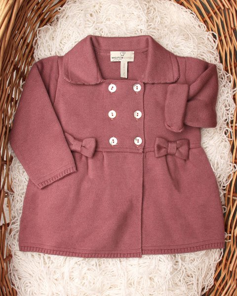 Cappottino impero fiocchi in puro cotone bio