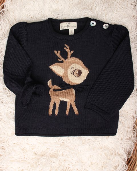 Maglioncino cerbiatto in pura lana merinos