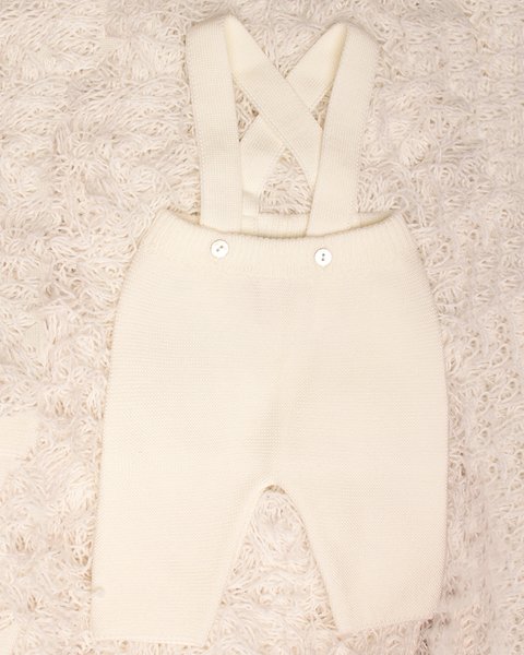 Pantalone bretelle in pura lana merinos