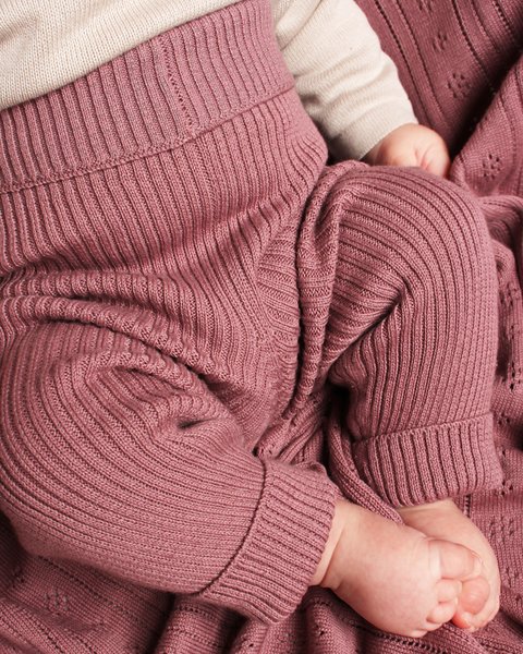 Leggings costina neonati in puro cotone bio