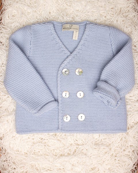 Giacchina lana doppiopetto neonati in pura lana merino