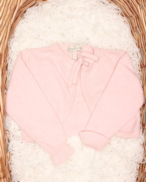 Bolerino with cashmere blend bow for girls