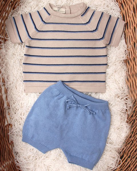 Completo in maglia aloe in puro cotone bio neonati