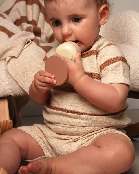 Completo neonati corto in lino e cotone - linum