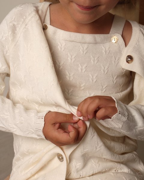 Giacca coreana in bamboo e cotone bambina - aura traforata