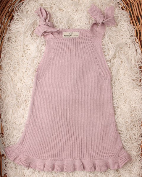 Vestitino costine volant puro cotone bio neonata