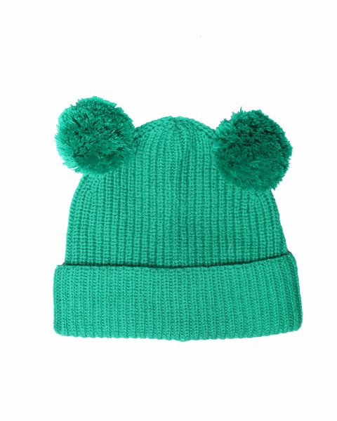 Berretto doppio pon pon pura lana merino