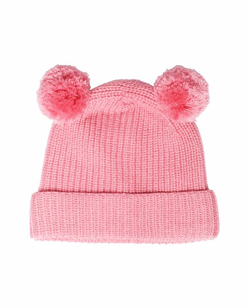 Berretto doppio pon pon pura lana merino