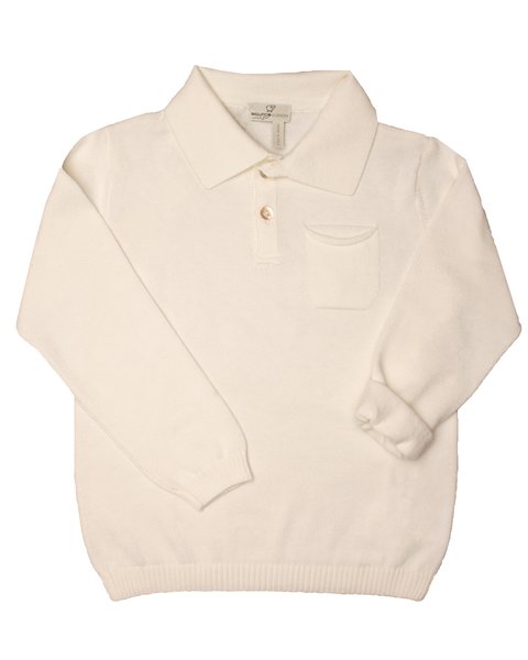 Polo manica lunga in puro cotone bio per ragazzi